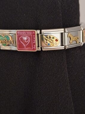 Classic Italian  Charm Link Bracelet With 17 Charm Links